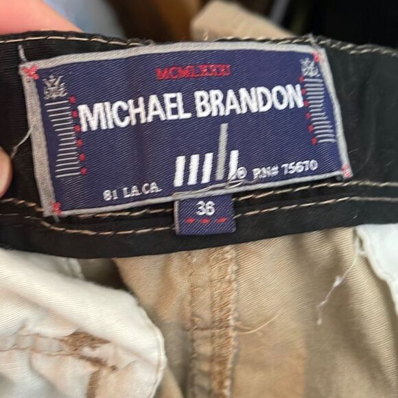 Michael Brandon Men’s Khaki Cargo Shorts size 36 - Picture 4 of 5